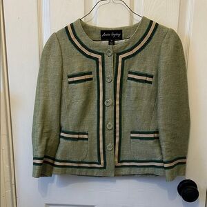 Green linen Tweed fashionable lined Blazer